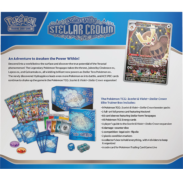 Pokemon TCG: Scarlet & Violet 7 - Stellar Crown - Elite Trainer Box ETB