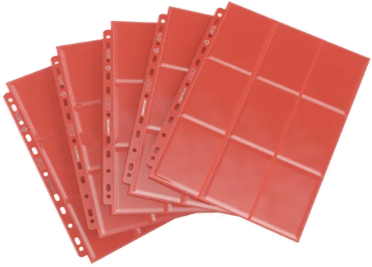 Gamegenic Sideloading 18-Pocket Pages 10 pcs pack Red