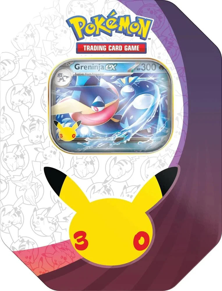 Pokemon - Mega Evolution - 30th Celebration - Greninja ex Tin - MAXIMUM 2 PER HOUSEHOLD