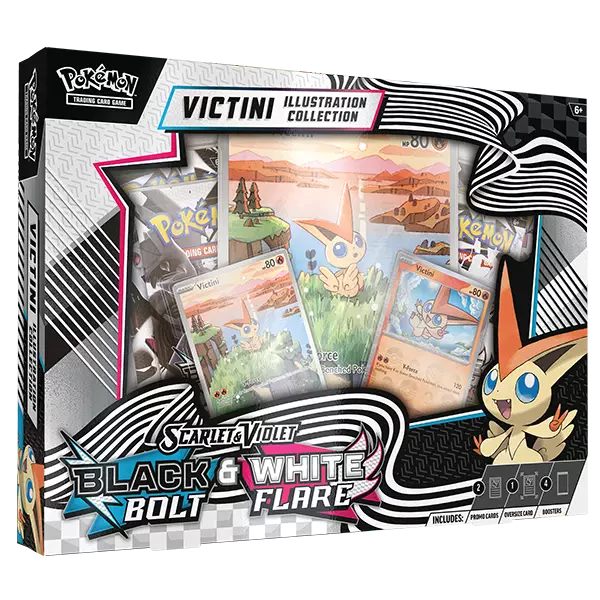 Pokemon TCG: Scarlet & Violet 10.5 – Black Bolt & White Flare Unova Victini Illustration Collection Box