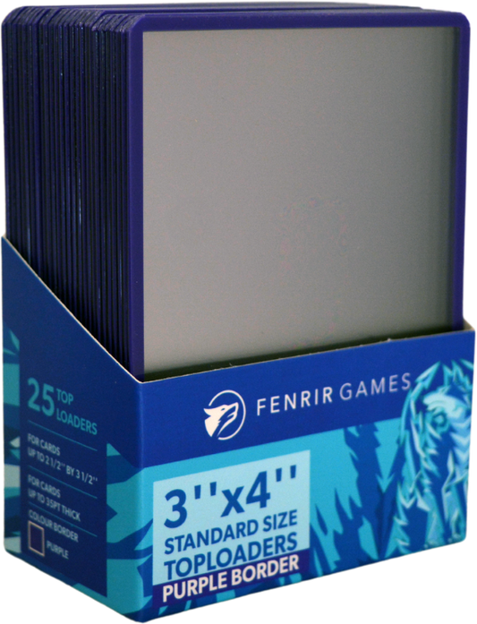 Fenrir Games Standard Size (3'' by 4'') Toploaders (25 count) - Purple Border