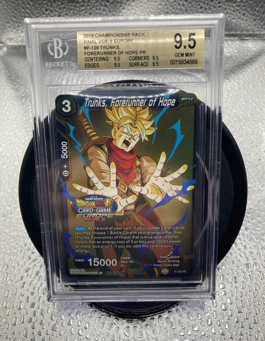 Trunks, Forerunner of Hope P-139 PR Gold Europe Finals BGS 9.5 Gem Mint DBS TCG