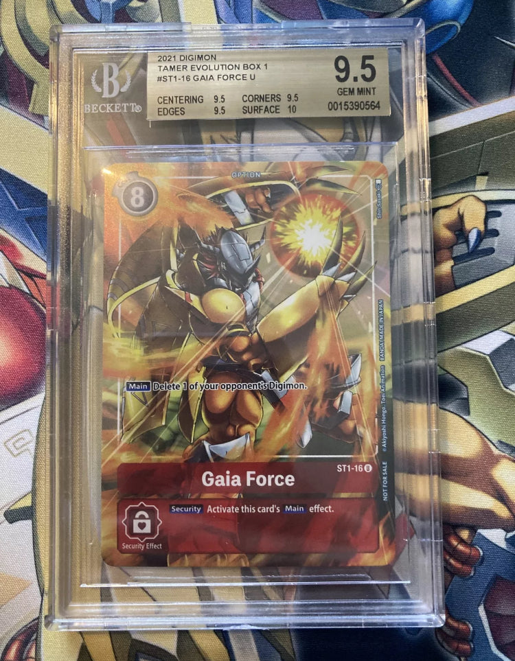 Gaia Force ST1-16 Tamer Evolution BGS 9.5 Gem Mint Digimon