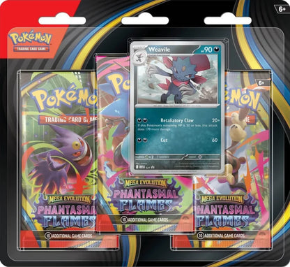 Pokemon - Mega Evolution - Phantasmal Flames - Sneasel / Weavile - 3-Pack Blister
