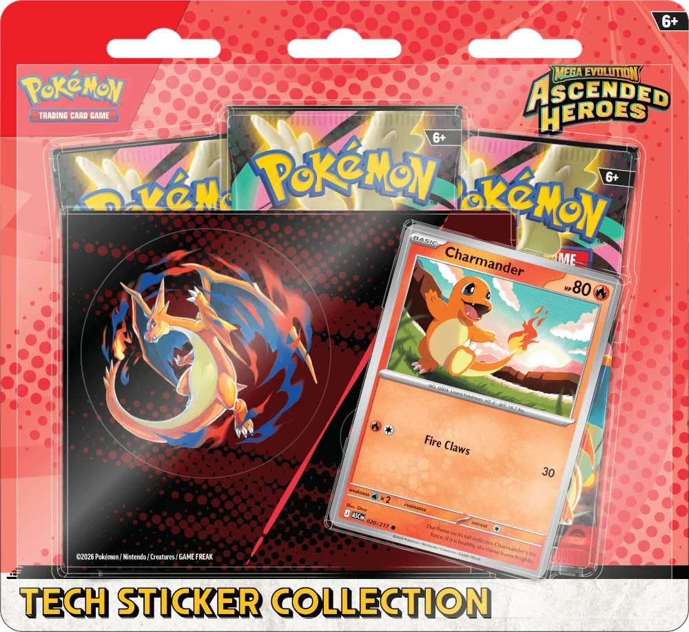 Pokemon - Mega Evolution - Ascended Heroes - Charmander - Tech Sticker Collection Blister