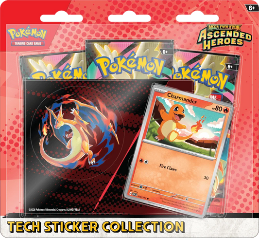 Pokemon - Mega Evolution - Ascended Heroes - Charmander - Tech Sticker Collection Blister