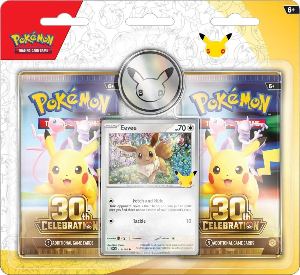 Pokemon - Mega Evolution - 30th Celebration - Eevee - 2-Pack Blister -  MAXIMUM 2 PER HOUSEHOLD